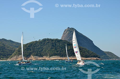  Barcos na Marina da Glória durante a regata Clipper Round The World Race com o Pão de Açúcar ao fundo  - Rio de Janeiro - Rio de Janeiro (RJ) - Brasil