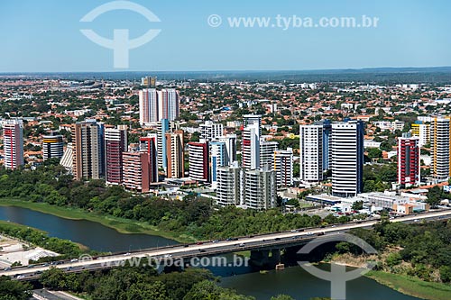  Foto aérea da Ponte Juscelino Kubitschek (1957) - também conhecida como Ponte da Frei Serafim  - Teresina - Piauí (PI) - Brasil