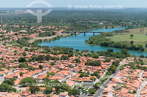  Foto aérea das casas do bairro Mocambinho nas margens do Rio Poti  - Teresina - Piauí (PI) - Brasil