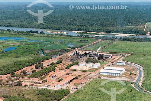  Foto aérea de usina de cana-de-açúcar na zona rural de Teresina - com o Rio Parnaíba ao fundo  - Teresina - Piauí (PI) - Brasil