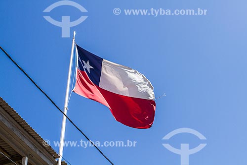  Bandeira do Chile hasteada  - Iquique - Província de Iquique - Chile