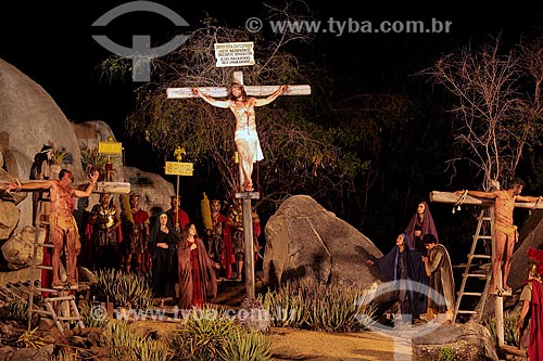  Crucificação de Cristo em Nova Jerusalém - considerado o maior teatro ao ar livre, com cenários dedicados à encenação da Paixão de Cristo de Nova Jerusalém  - Brejo da Madre de Deus - Pernambuco (PE) - Brasil