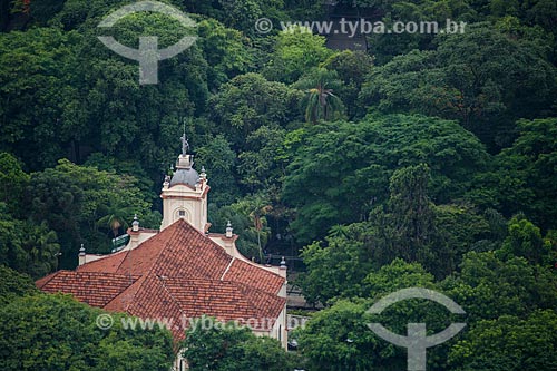  Vista da Igreja de São Sebastião (1878) e do Parque Halfeld a partir do Mirante Salles de Oliveira - mais conhecido como Mirante do Cristo  - Juiz de Fora - Minas Gerais (MG) - Brasil