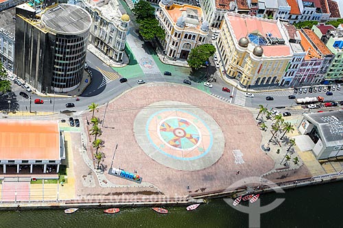  Foto aérea da Praça do Rio Branco - também conhecido como Marco Zero  - Recife - Pernambuco (PE) - Brasil