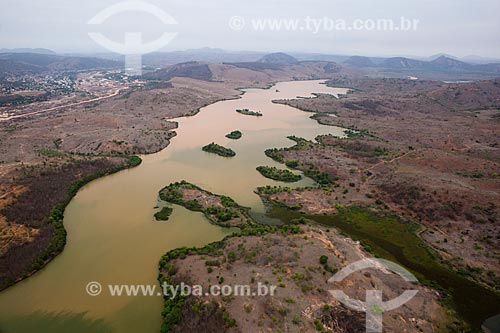  Foto aérea da represa da Usina Hidrelétrica de Aimorés após rompimento da barragem de rejeitos de mineração da empresa Samarco em Mariana (MG)  - Aimorés - Minas Gerais (MG) - Brasil