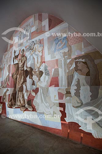  Painel de Cândido Portinari atrás do altar da Igreja São Francisco de Assis (1943) - também conhecida como Igreja da Pampulha  - Belo Horizonte - Minas Gerais (MG) - Brasil
