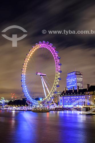  Roda gigante London Eye (1999) - também conhecida como Millennium Wheel (Roda do Milênio) - às margens do Rio Tâmisa  - Londres - Grande Londres - Inglaterra