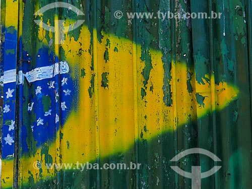  Grafite da Bandeira do Brasil  - Porto Alegre - Rio Grande do Sul (RS) - Brasil