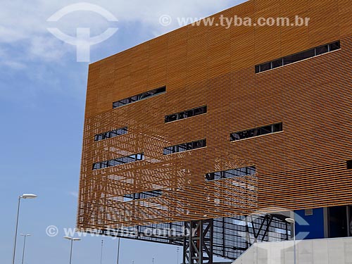 Detalhe da fachada da Arena do Futuro - parte do Parque Olímpico Rio 2016  - Rio de Janeiro - Rio de Janeiro (RJ) - Brasil