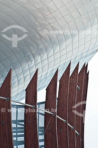  Detalhe da fachada da Arena Carioca 1 - parte do Parque Olímpico Rio 2016  - Rio de Janeiro - Rio de Janeiro (RJ) - Brasil