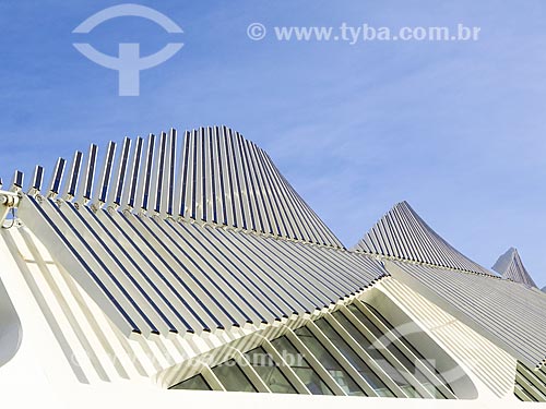  Detalhe dos painéis solares fotovoltaicos do Museu do Amanhã  - Rio de Janeiro - Rio de Janeiro (RJ) - Brasil