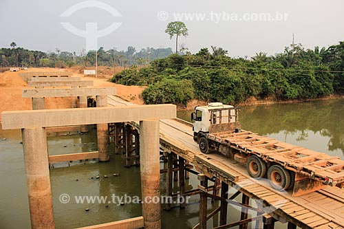  Canteiro de obras da construção da ponte sobre o Rio Machadinho  - Machadinho dOeste - Rondônia (RO) - Brasil
