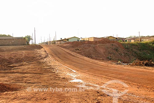  Canteiro de obras durante a instalação de saneamento e pavimentação da Rua Açaí  - Porto Velho - Rondônia (RO) - Brasil