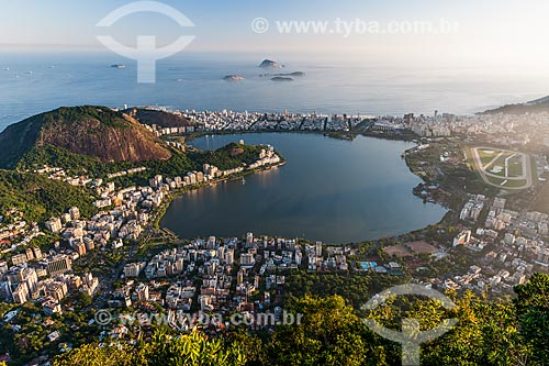  Vista da Lagoa Rodrigo de Freitas a partir do mirante do Cristo Redentor  - Rio de Janeiro - Rio de Janeiro (RJ) - Brasil