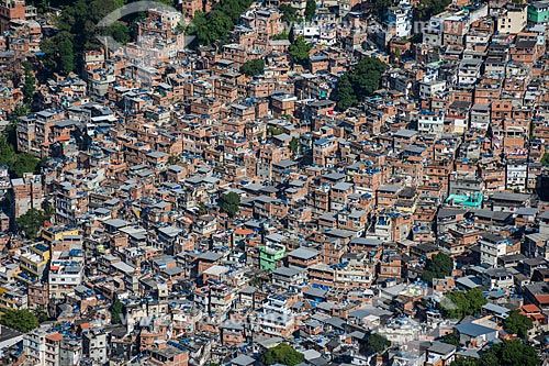  Vista da favela da Rocinha a partir da trilha para o Morro Dois Irmãos  - Rio de Janeiro - Rio de Janeiro (RJ) - Brasil
