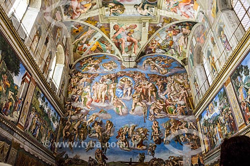  Detalhe do teto da Cappella Sistina (Capela Sistina)  - Cidade do Vaticano - Província de Roma - Itália