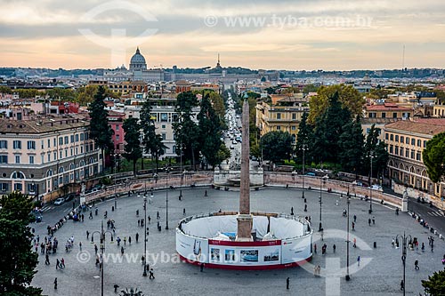  Vista geral da Piazza del Popolo (Praça do Povo)  - Roma - Província de Roma - Itália