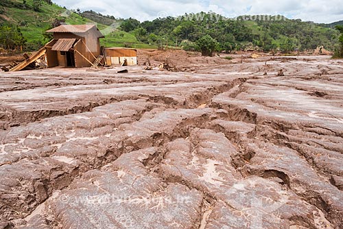  Ruínas de casas no distrito de Paracatu de Baixo após o rompimento de barragem de rejeitos de mineração da empresa Samarco em Mariana (MG)  - Mariana - Minas Gerais (MG) - Brasil