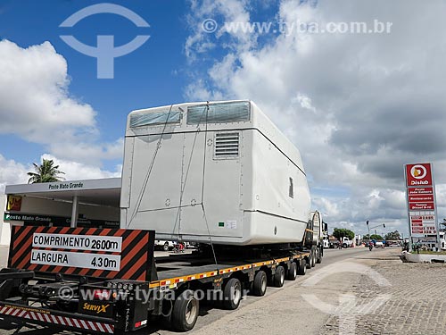  Peça de aerogerador sendo transportada para o Parque Eólico Asa Branca  - João Câmara - Rio Grande do Norte (RN) - Brasil