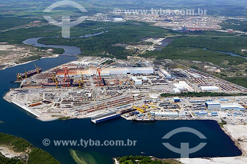  Foto aérea do Estaleiro Atlântico Sul no Complexo Portuário de Suape  - Ipojuca - Pernambuco (PE) - Brasil