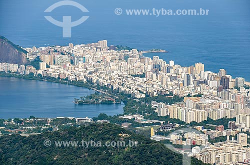  Vista geral dos bairros do Leblon e Ipanema a partir da trilha do Morro do Queimado  - Rio de Janeiro - Rio de Janeiro (RJ) - Brasil