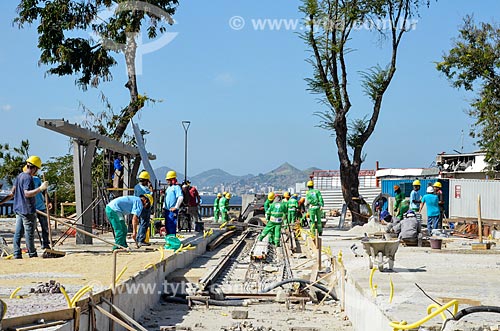  Obras para implantação do VLT (Veículo Leve Sobre Trilhos) na Praça XV de Novembro  - Rio de Janeiro - Rio de Janeiro (RJ) - Brasil