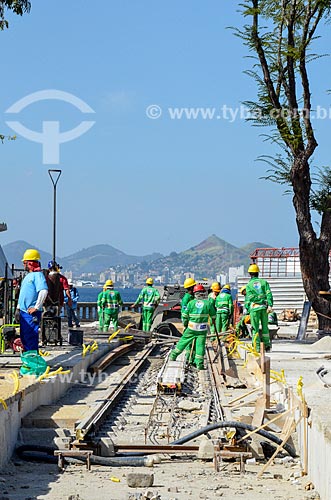  Obras para implantação do VLT (Veículo Leve Sobre Trilhos) na Praça XV de Novembro  - Rio de Janeiro - Rio de Janeiro (RJ) - Brasil