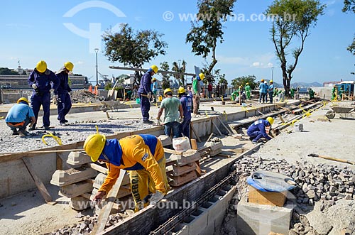  Obras para implantação do VLT (Veículo Leve Sobre Trilhos) na Praça XV de Novembro  - Rio de Janeiro - Rio de Janeiro (RJ) - Brasil