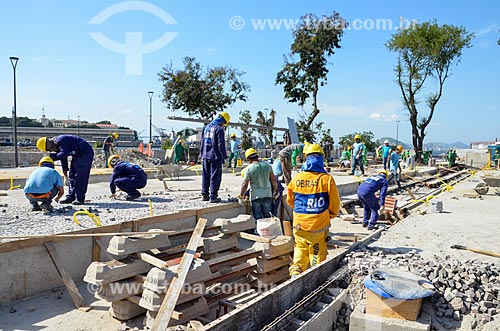  Obras para implantação do VLT (Veículo Leve Sobre Trilhos) na Praça XV de Novembro  - Rio de Janeiro - Rio de Janeiro (RJ) - Brasil