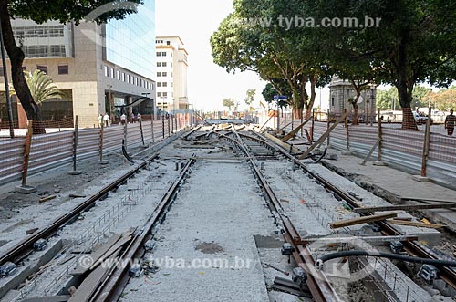  Obras para implantação do VLT (Veículo Leve Sobre Trilhos) na Praça XV de Novembro  - Rio de Janeiro - Rio de Janeiro (RJ) - Brasil