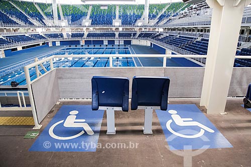  Espaço reservado para portadores de necessidades especiais no Centro Olímpico de Esportes Aquáticos - parte do Parque Olímpico Rio 2016  - Rio de Janeiro - Rio de Janeiro (RJ) - Brasil