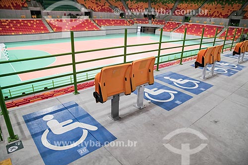  Espaço reservado para portadores de necessidades especiais na Arena do Futuro - parte do Parque Olímpico Rio 2016  - Rio de Janeiro - Rio de Janeiro (RJ) - Brasil