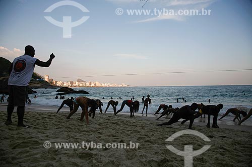  Aula de capoeira na Praia do Vidigal  - Rio de Janeiro - Rio de Janeiro (RJ) - Brasil