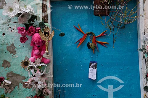  Detalhe de porta na favela do Vidigal  - Rio de Janeiro - Rio de Janeiro (RJ) - Brasil