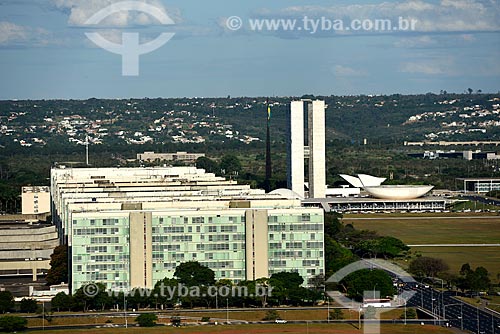  Esplanada dos Ministérios e Congresso Nacional ao fundo  - Brasília - Distrito Federal (DF) - Brasil