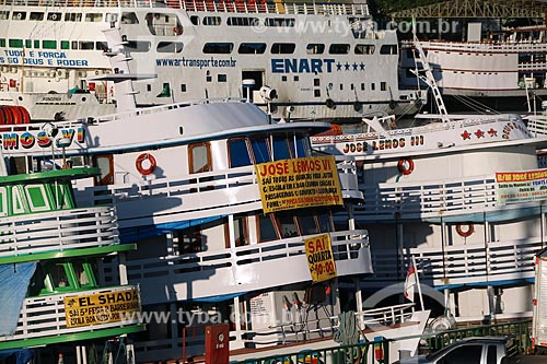  Barcos atracados no Porto de Manaus  - Manaus - Amazonas (AM) - Brasil