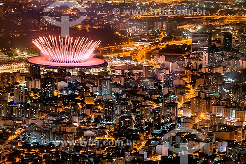  Vista do Estádio Jornalista Mário Filho (1950) - mais conhecido como Maracanã - durante a cerimônia de abertura dos Jogos Olímpicos - Rio 2016  - Rio de Janeiro - Rio de Janeiro (RJ) - Brasil