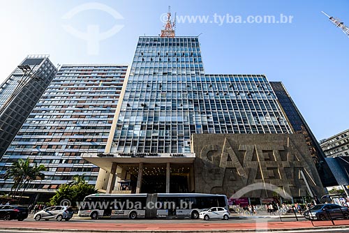  Fachada do prédio da Gazeta na Avenida Paulista - sede da Fundação Cásper Líbero  - São Paulo - São Paulo (SP) - Brasil