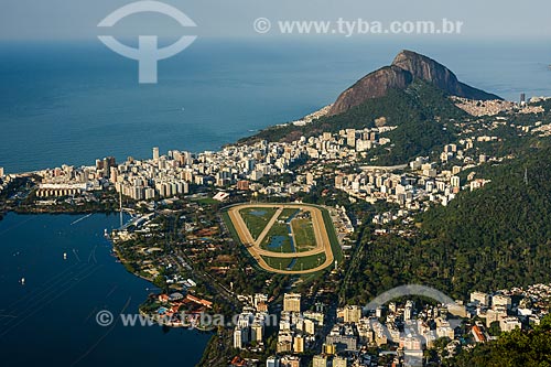  Vista do Hipódromo da Gávea e dos bairros da Lagoa, Jardim Botânico e Gávea a partir do Cristo Redentor  - Rio de Janeiro - Rio de Janeiro (RJ) - Brasil