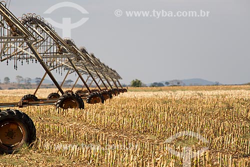  Irrigação com pivô central em plantação de cana-de-açúcar próximo a cidade de Itaberaí  - Itaberaí - Goiás (GO) - Brasil
