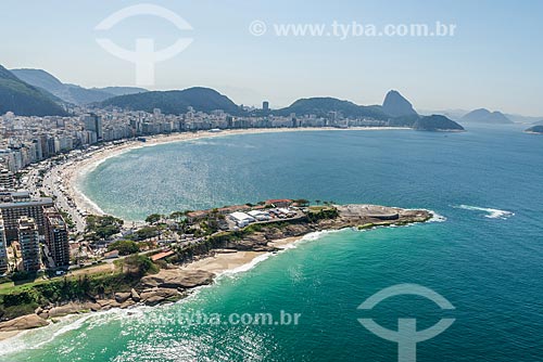  Foto aérea do antigo Forte de Copacabana (1914-1987), atual Museu Histórico do Exército com a Praia de Copacabana ao fundo  - Rio de Janeiro - Rio de Janeiro (RJ) - Brasil