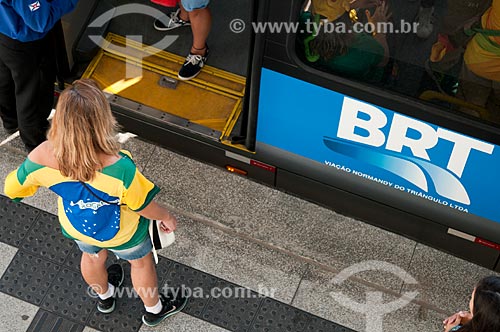  Passageiros na Estação BRT Morro do Outeiro - Terminal Centro Olímpico - extensão do Metrô Rio - linha 4  - Rio de Janeiro - Rio de Janeiro (RJ) - Brasil