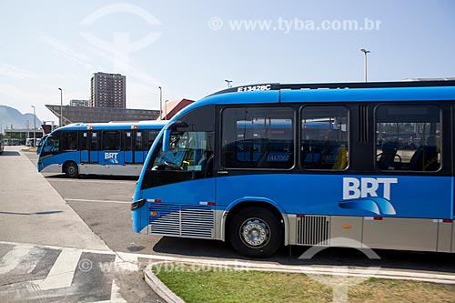  Ônibus do BRT (Bus Rapid Transit) no Terminal Alvorada  - Rio de Janeiro - Rio de Janeiro (RJ) - Brasil