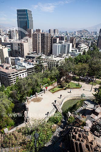 Vista da cidade de Santiago a partir do Cerro Santa Lucía (Morro Santa Lúcia)  - Santiago - Província de Santiago - Chile