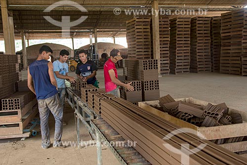  Fabricação de tijolos na olaria Cerâmica Goiana  - Ourilândia do Norte - Pará (PA) - Brasil