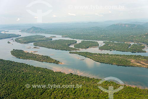  Foto aérea de banco de areia no Rio Xingu durante o período de seca  - São Félix do Xingu - Pará (PA) - Brasil