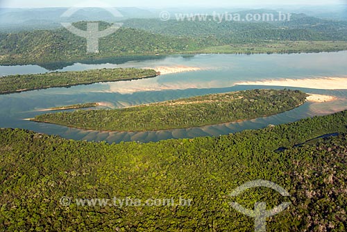  Foto aérea de banco de areia no Rio Xingu durante o período de seca  - São Félix do Xingu - Pará (PA) - Brasil