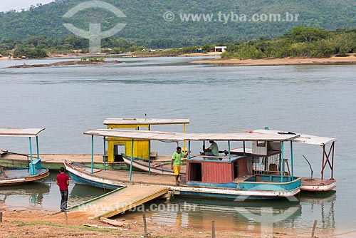  Barcos ancorado próximo ao encontro das águas do Rio Fresco e Rio Xingu  - São Félix do Xingu - Pará (PA) - Brasil