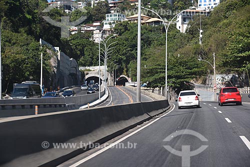  Ponte da Joatinga com o Túnel do Joá ao fundo  - Rio de Janeiro - Rio de Janeiro (RJ) - Brasil