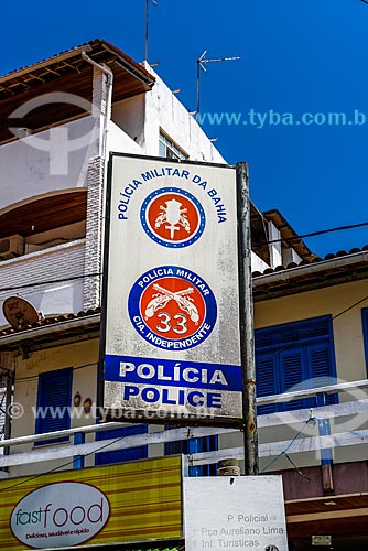  Placa indicando Delegacia em Morro de São Paulo  - Cairu - Bahia (BA) - Brasil
